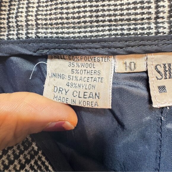 Vintage Sheridan Square Womens Midi Plaid Skirt Size 10 Black White Retro Y2K - Picture 4 of 13
